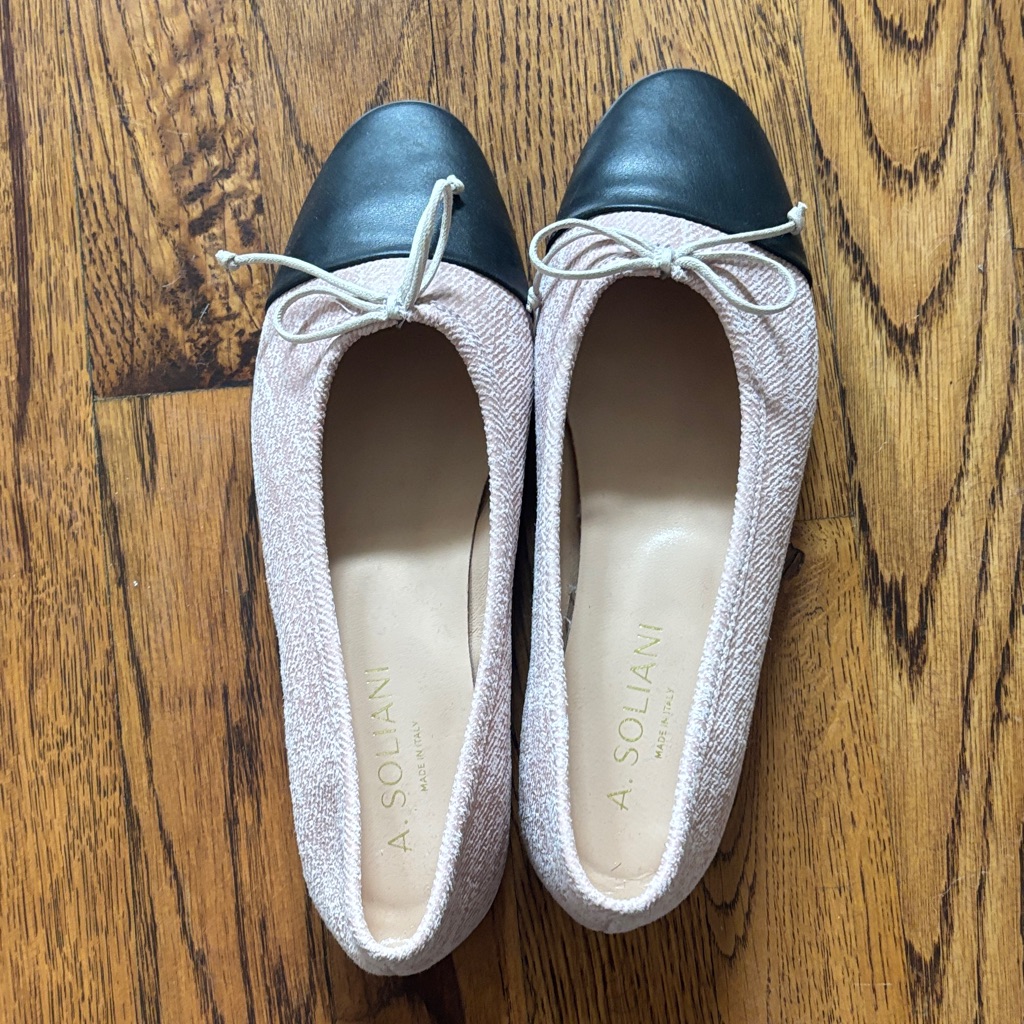 Nwot A. Saloni Black And Pink Loafers